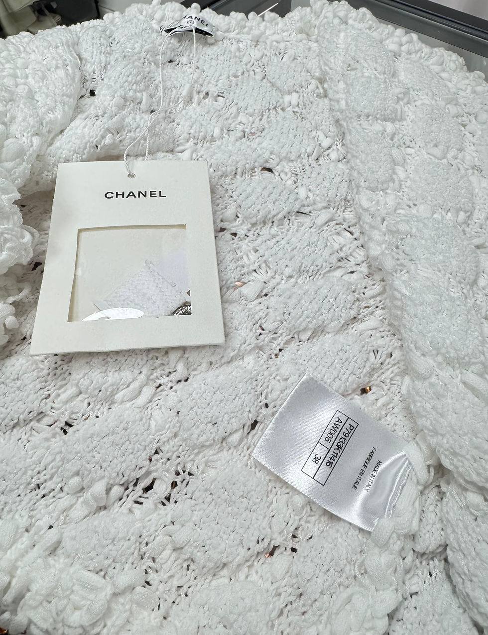 Thumbnail: Chanel 25P Pure White Quilted Knit Cardigan Jennie‘s Style Size 38