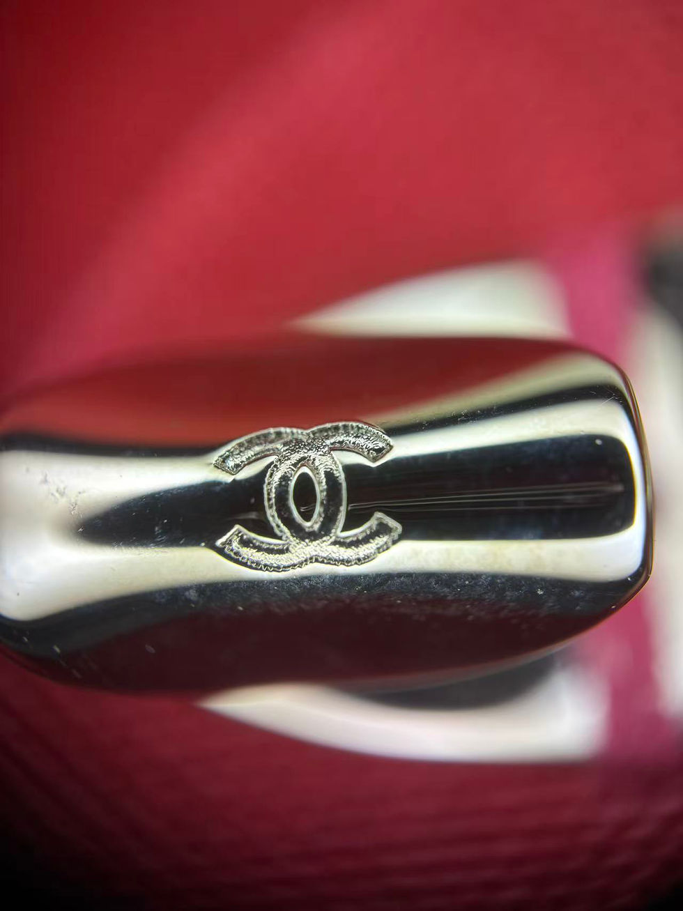 Thumbnail: Chanel G26C Fabric Red Camellia Brooch 