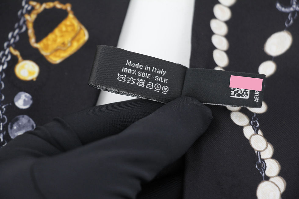 Thumbnail: Chanel 25B 100% Silk Black Pearl Handbag and N°5 Perfume Pattern Scarf
