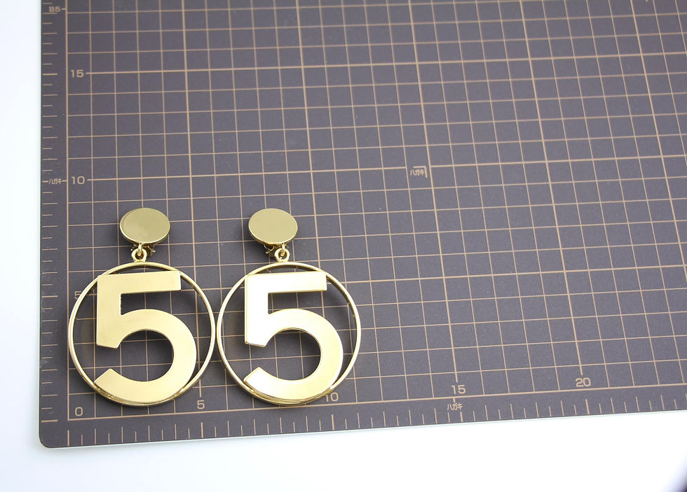 Thumbnail: Chanel Vintage 87鍍金巨型No.5 夾式耳環