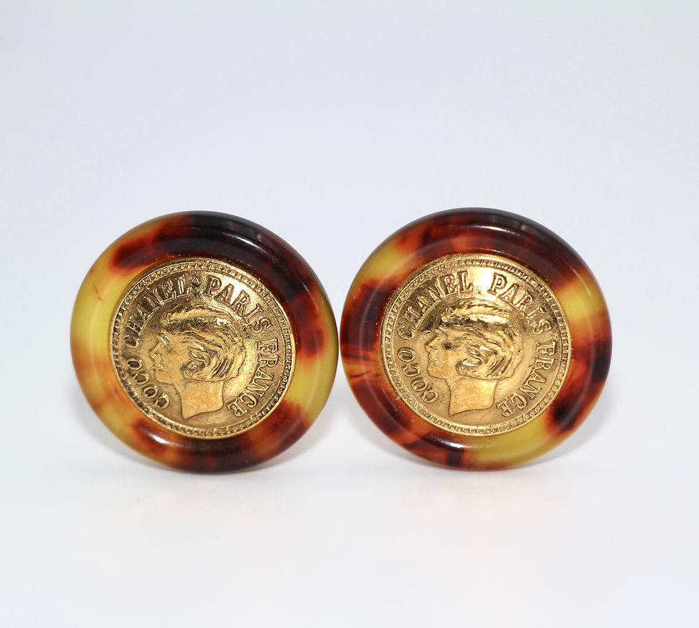 Chanel Vintage 97A Tortoiseshell Ms Coco Earrings