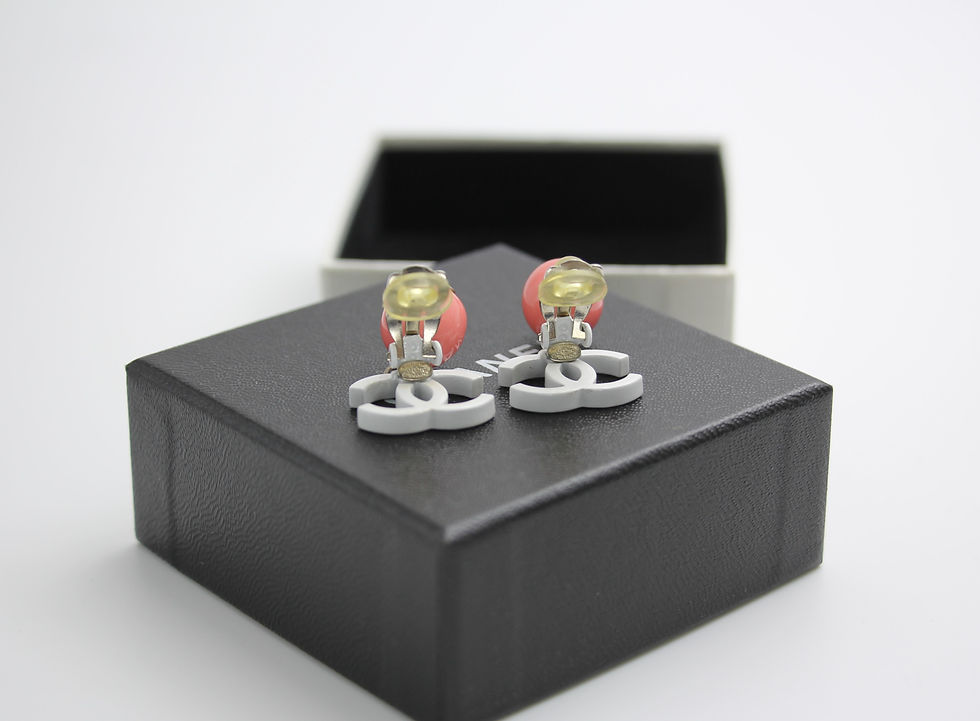 Thumbnail: Chanel Vintage 04C Resin CC Pink Ball Pendant Clip-on Earrings