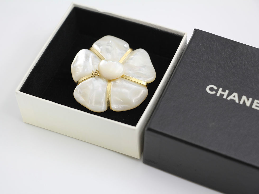 Thumbnail: Chanel Vintage 01A Mother of Pearl Camellia Brooch 