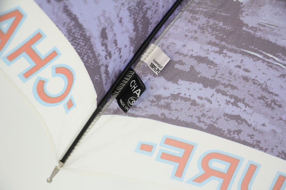 Thumbnail: Chanel Vintage 2002 100% Polyester Surf Line Blue Umbrella