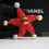 Thumbnail: Chanel Vintage 93C Red Lava Imitation Pearls Gold Plated Brass CC Starfish Brooc