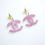Thumbnail: Chanel Vintage 07P Resin Pink and Clear Large CC Drop Earrings