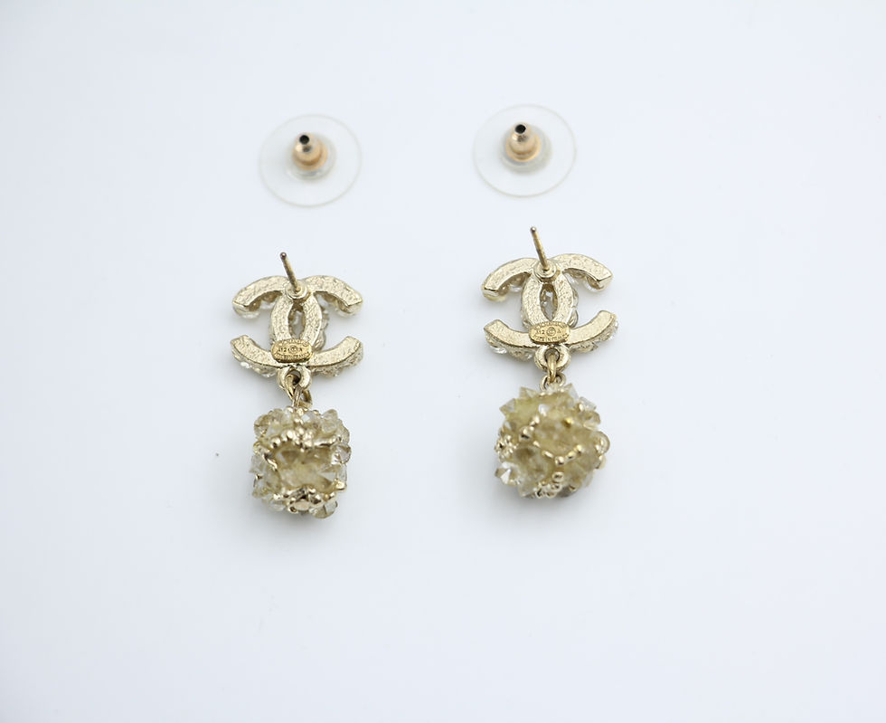 Thumbnail: Chanel A12A Metal Engraving Vintage Concave Stud Earrings 