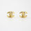 Thumbnail: Chanel Vintage 71-80 Rhinestone & Gold-Plated Large CC Clip-on Earrings