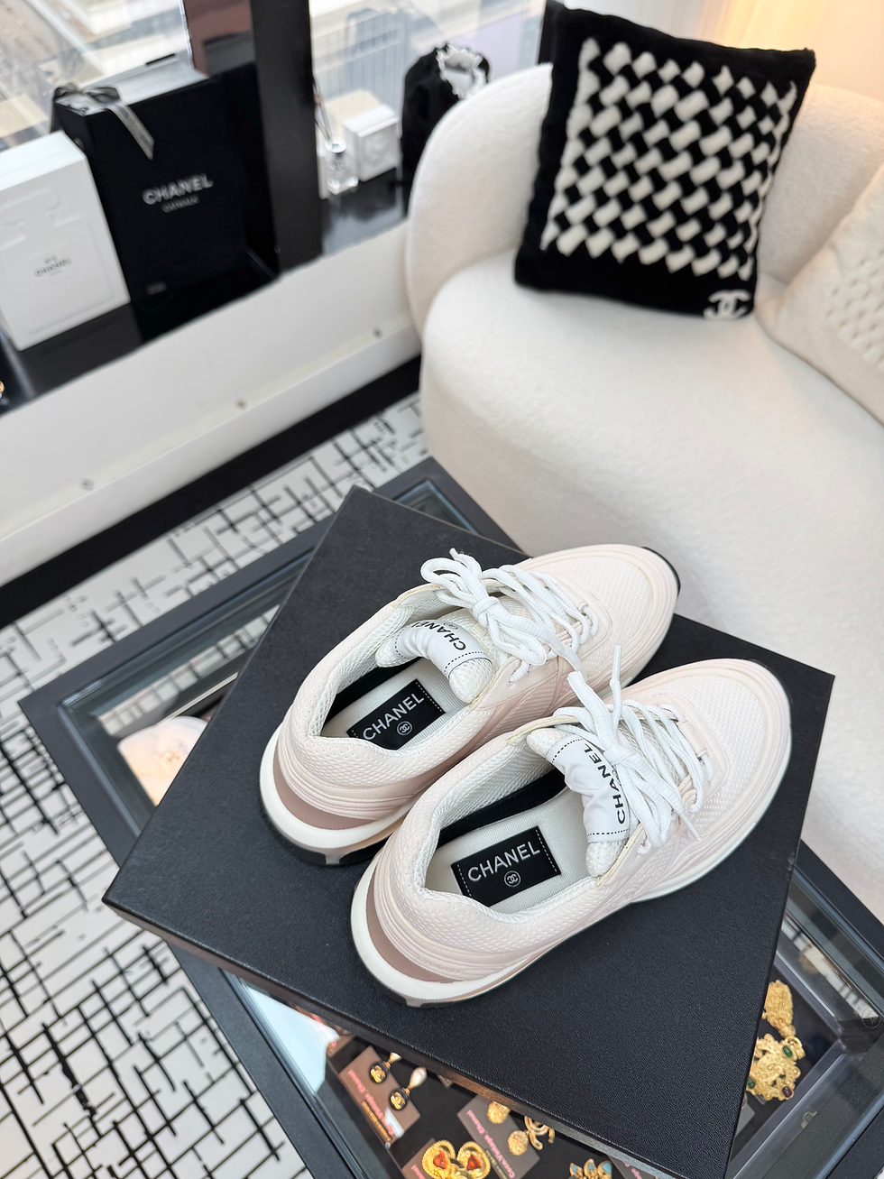 Thumbnail: Chanel Fabric CC Light Pink Sneakers Size 38