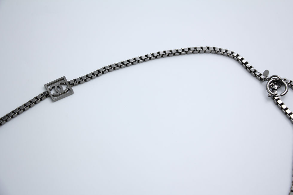 Thumbnail: Chanel Vintage 06A Metal Four CC Silver Square Buckle Waist Chain 97CM