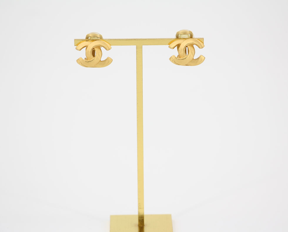 Thumbnail: Chanel Vintage 00T Gold-plated Matte Gold CC Logo Clip-on Earrings