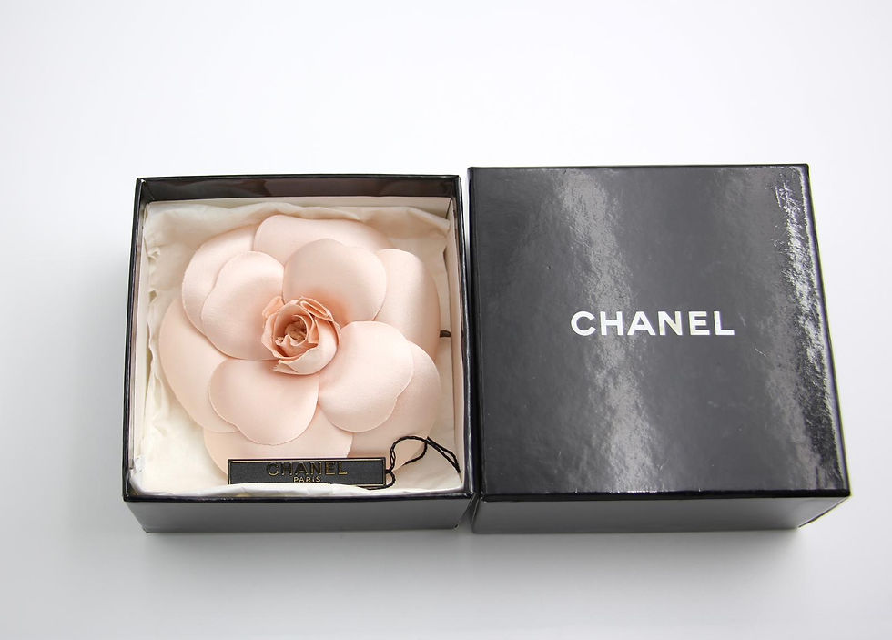 Thumbnail:  Chanel Vintage 81-85 Silk Champagne Pink Camellia Brooch