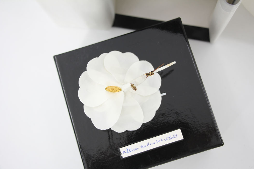 Thumbnail: Chanel Vintage 81-85 Silk Small Size White Camellia Brooch