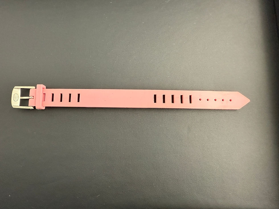 Thumbnail:  Chanel Vintage 99P Rubber Pink with Peach Wording Bracelet 