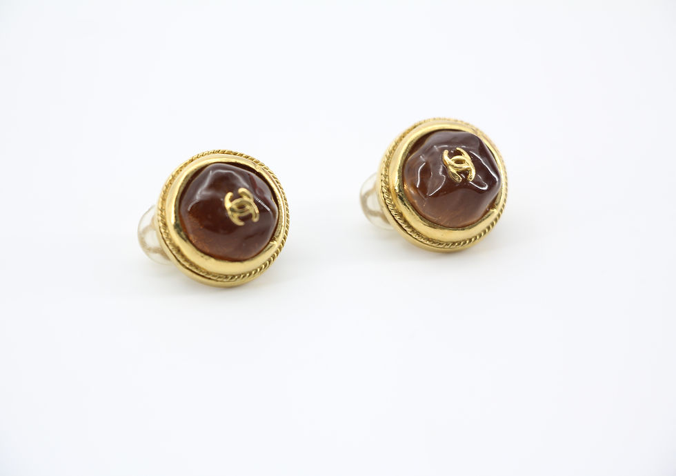 Thumbnail: Chanel Vintage 99A Gripoix CC Logo Clip-on Earrings