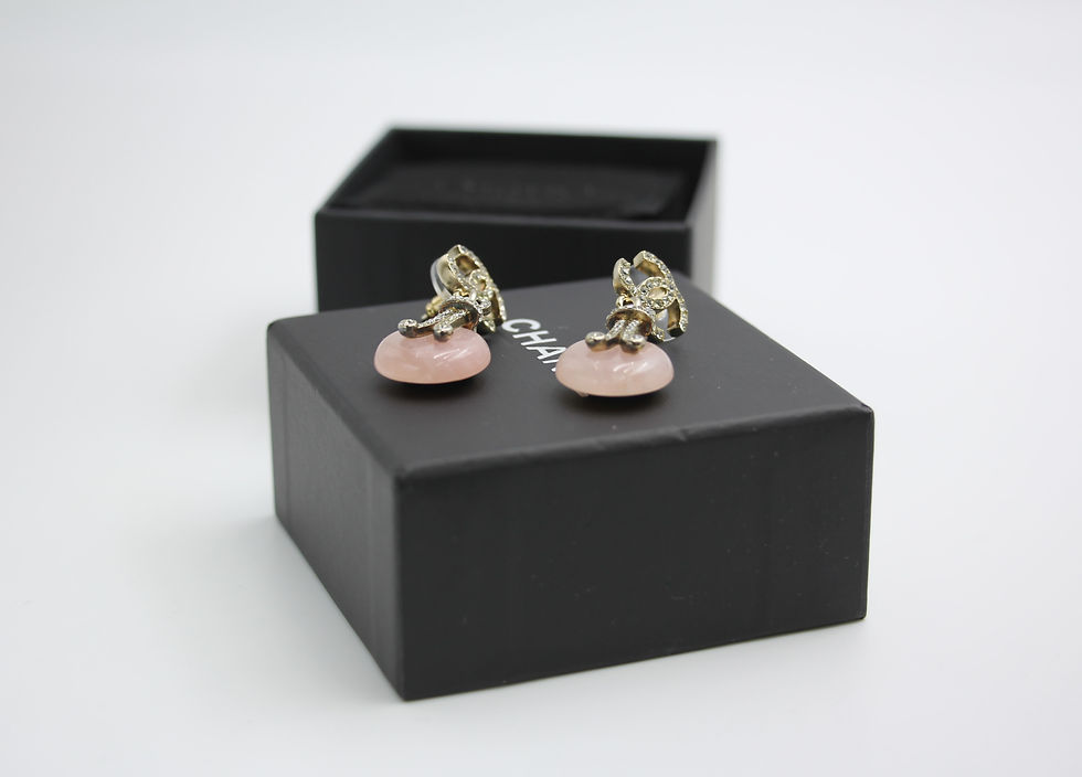 Thumbnail: Chanel 09A Gripoxi Pink Round Dangle Stud Earrings