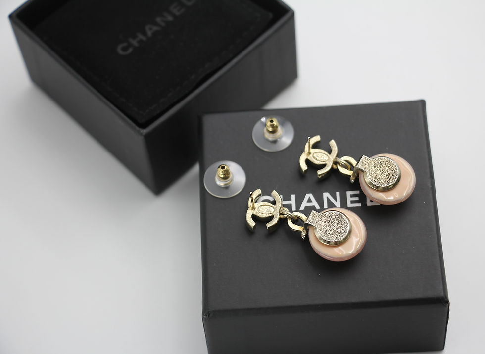 Thumbnail: Chanel 09A Gripoxi Pink Round Dangle Stud Earrings