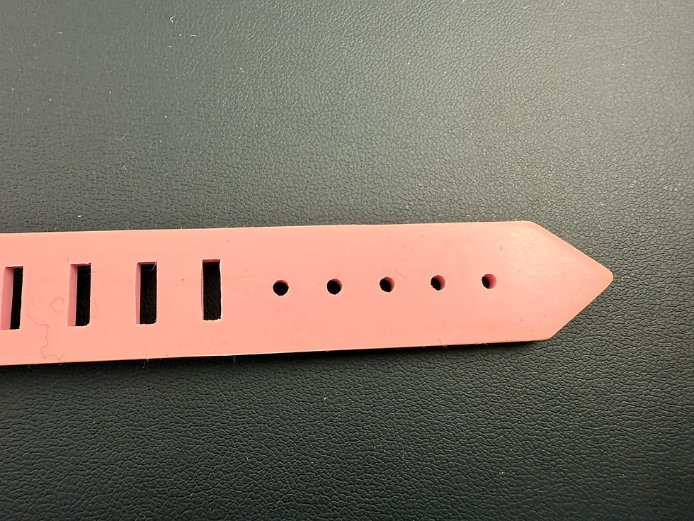 Thumbnail:  Chanel Vintage 99P Rubber Pink with Peach Wording Bracelet 