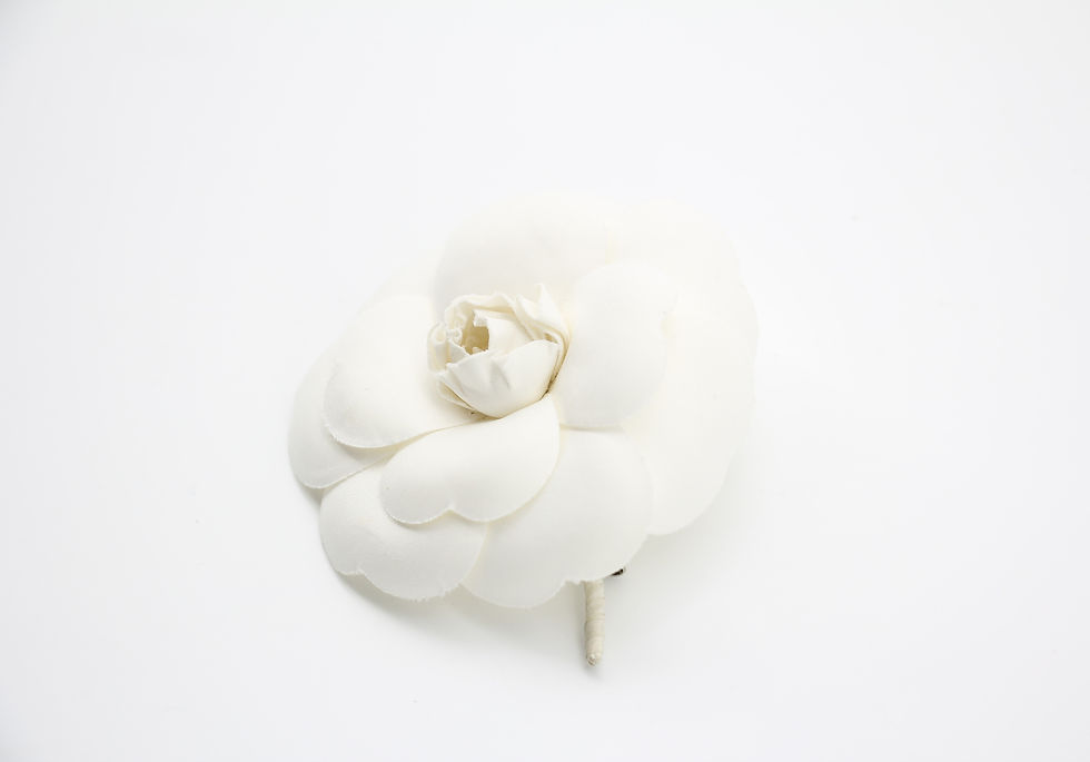 Thumbnail: Chanel Vintage 81-85 Silk White Camellia Brooch