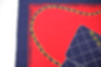 Thumbnail: Chanel 100% Silk Navy Red Bag Pattern Scarf