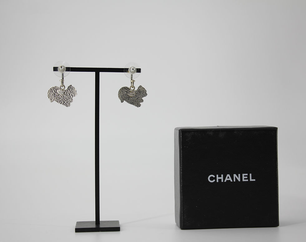 Thumbnail: Chanel Vintage 03P & 05A Enamel White Squirrel Hoop Earrings