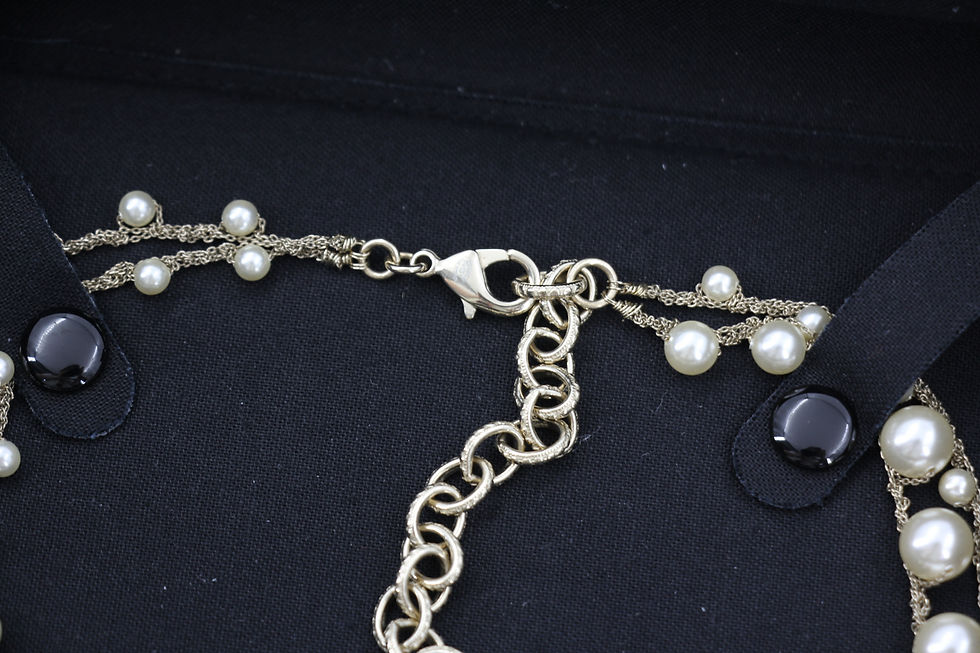 Thumbnail: Chanel 18S Imitation Pearl & Woven Chain CC Necklace