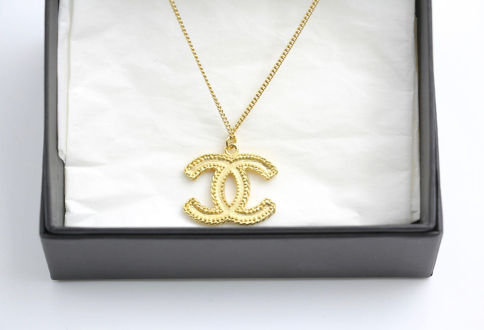 Thumbnail: Chanel Vintage 14P Gold-Plated Wheat Ear CC Necklace