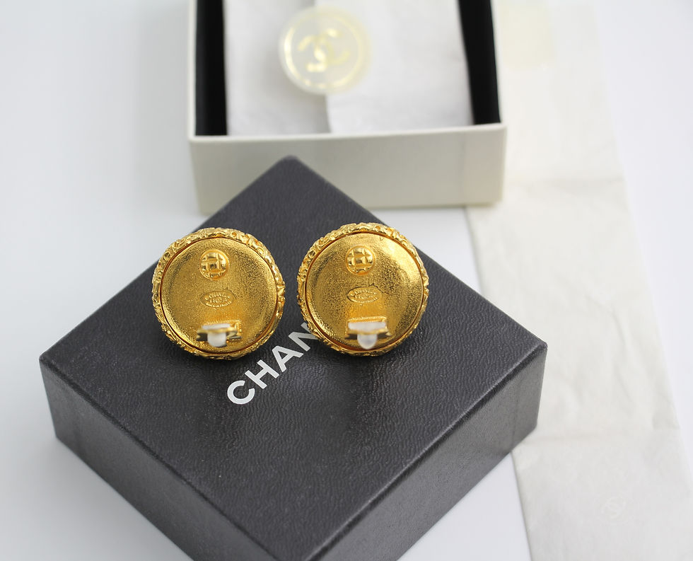 Thumbnail: Chanel Vintage 93A Rare Lava Gripoix Mirror Clip-on Earrings