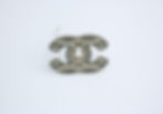 Thumbnail: Chanel Vintage 06A Blue Rhinestone Beige and Black Horizontal Stripe Brooch 
