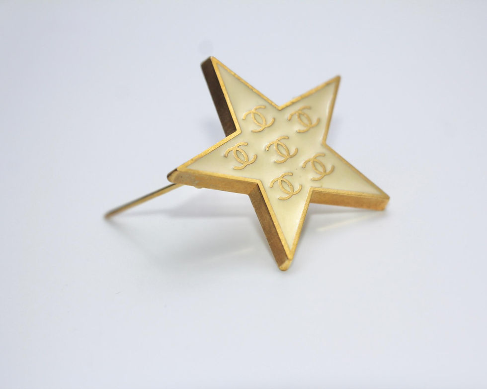 Thumbnail: Chanel Vintage 01P Metal Yellow Star Brooch