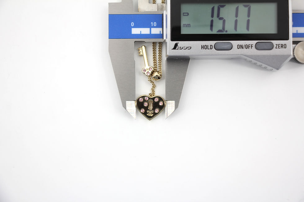 Thumbnail: Chanel Vintage 02P Rhinestone Pink Heart Key Metal Necklace