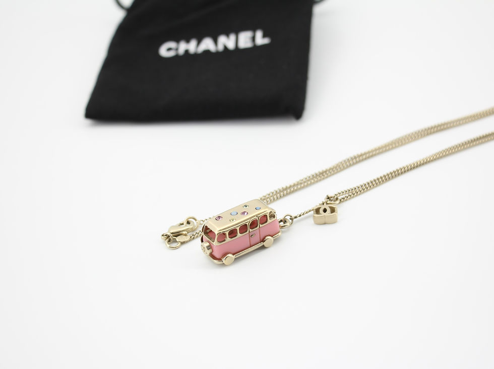 Thumbnail: Chanel Vintage 06C Metal Pink Camellia Bus Adjustable Buckle Necklace