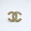 Thumbnail: Chanel Vintage 54-71s Rhinestone Gold-plated CC Logo Brooch