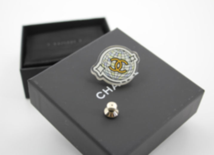 Chanel D24C Acrylic Spring/Summer Resort Collection Globe Brooch 