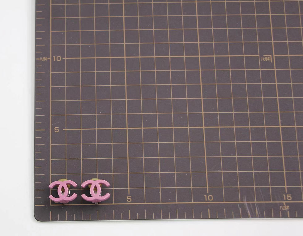 Thumbnail: Chanel Vintage 04P hot pink CC enamel studs 