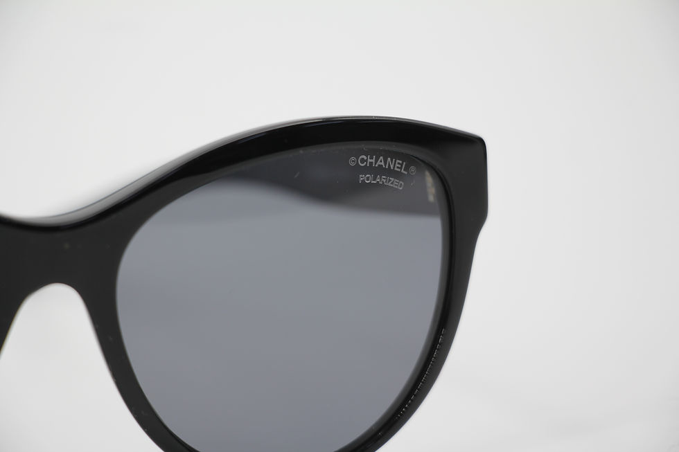 Thumbnail: Chanel 2021 Resin Black with Gold-Tone Lettering Sunglasses 