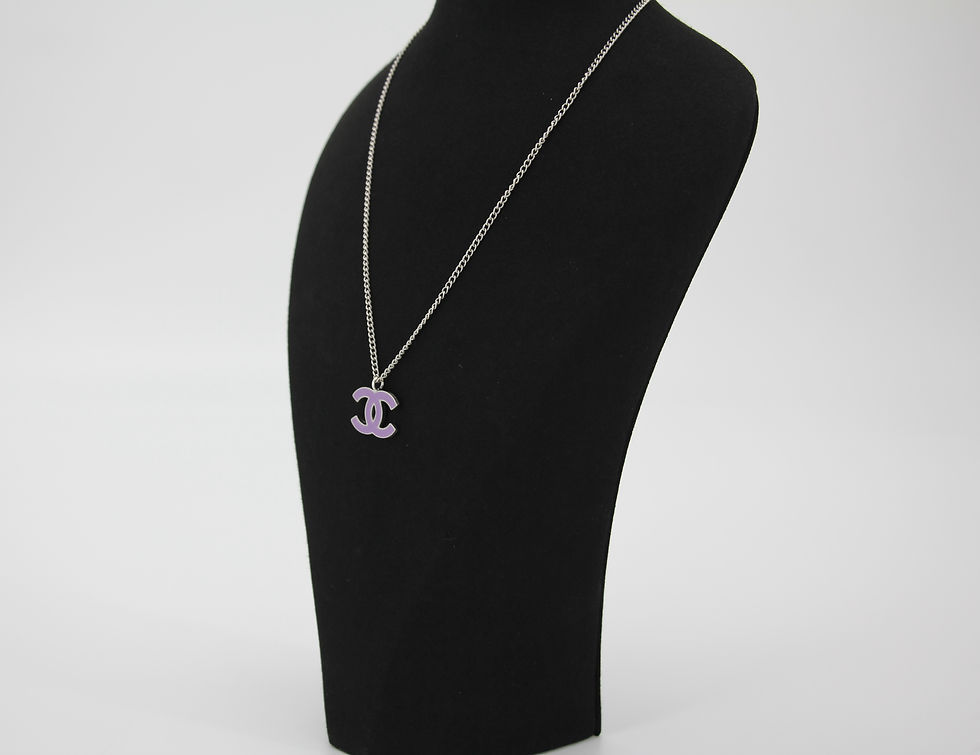 Thumbnail: Chanel Vintage 04P Enamel Pink Purple CC Necklace