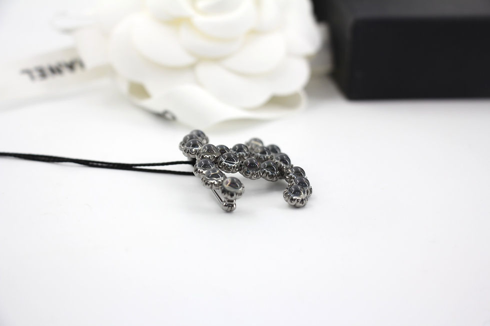Thumbnail: Chanel 17K Rhinestone Starlight Blue CC Brooch