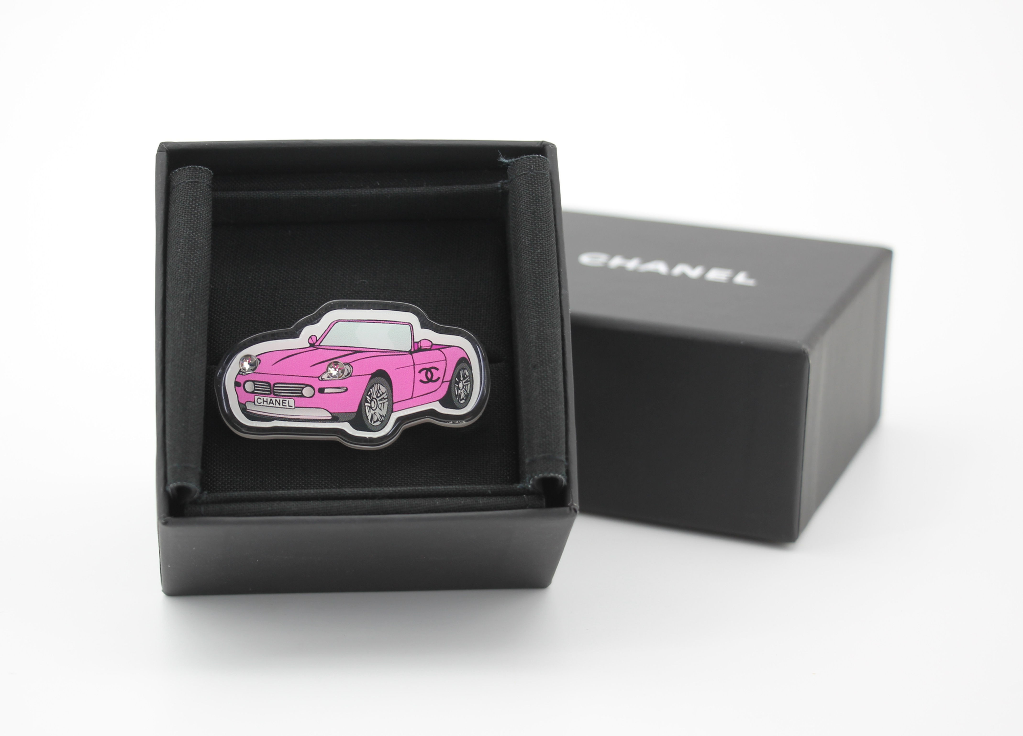 Chanel D24C Pink Acrylic Auto Motif Brooch