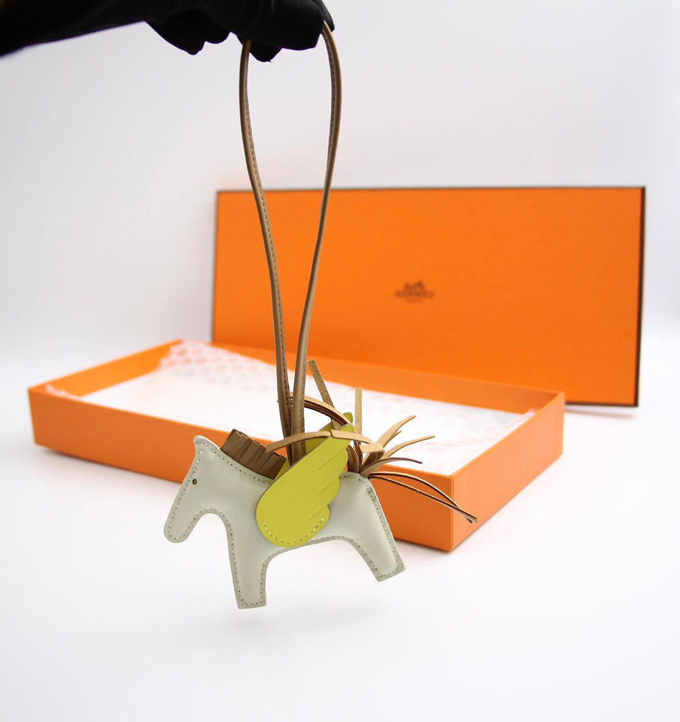 Thumbnail: Hermès Rodeo Pm Pegase Pm Bag Charm In Craie Chai Lime Milo