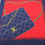 Thumbnail: Chanel 100% Silk Navy Red Bag Pattern Scarf