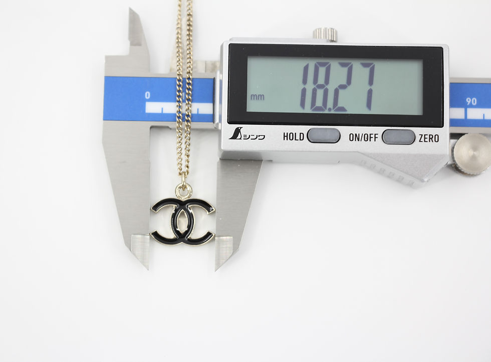 Thumbnail: Chanel Vintage 06V Enamel Classic Black CC Light Gold Necklace