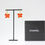 Thumbnail: Chanel Vintage 02S Metal Orange Red Four Petal Hoop Stud Earrings