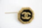 Thumbnail: Chanel Vintage 93A Lava Octagonal CC Logo Black and Gold Tone  Brooch