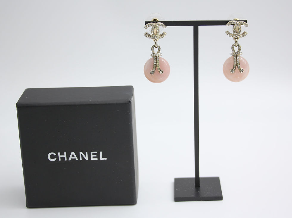 Thumbnail: Chanel 09A Gripoxi Pink Round Dangle Stud Earrings