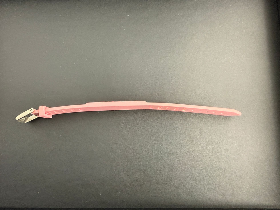 Thumbnail:  Chanel Vintage 99P Rubber Pink with Peach Wording Bracelet 