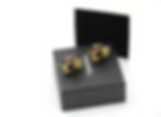 Thumbnail: Chanel Vintage 94A Gripoix Gold-plated Rhombus Dark Blue Clip-on Earrings