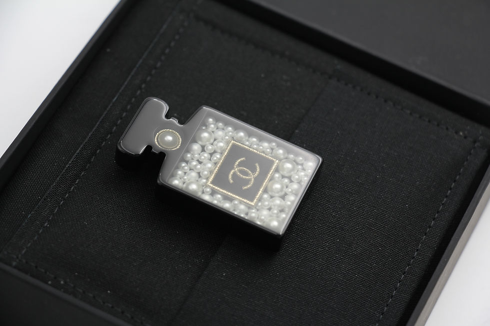Thumbnail: Chanel D18B Black Resin Bubble Perfume Bottle Brooch