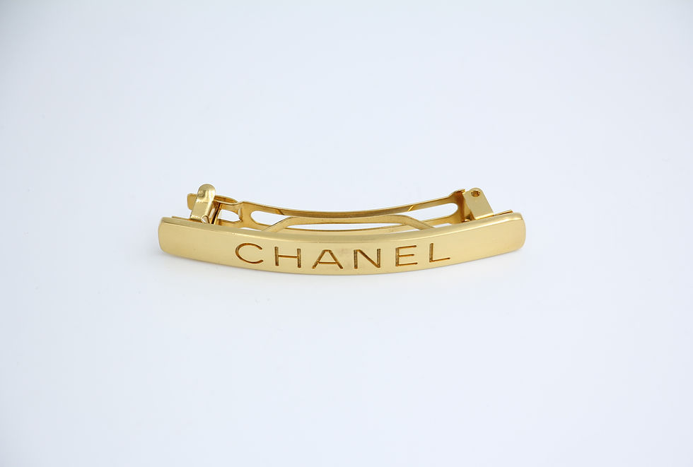 Thumbnail: Chanel Vintage 98A Gold-plated Matte ‘CHANEL’ Hairpin