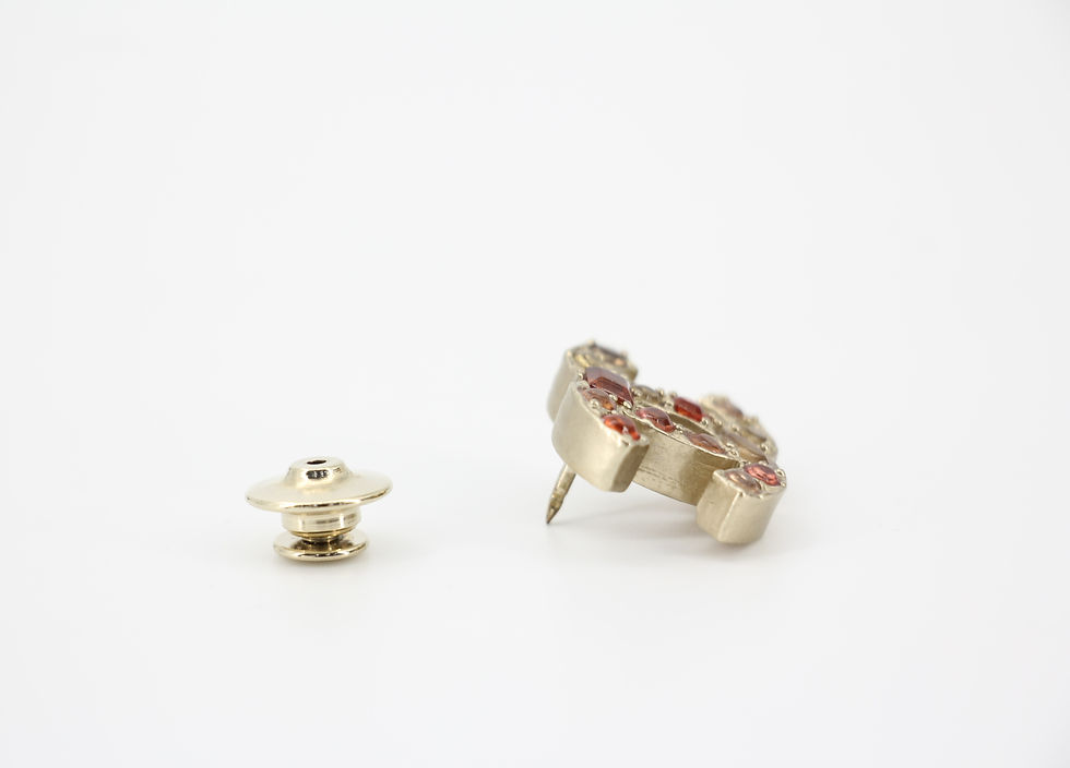 Thumbnail: Chanel Vintage 07A Gripoix Red Orange & Yellow Pebble Brooch